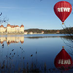 Rewe Ballon von Dresden nach Moritzburg über das Schloss Moritzburg