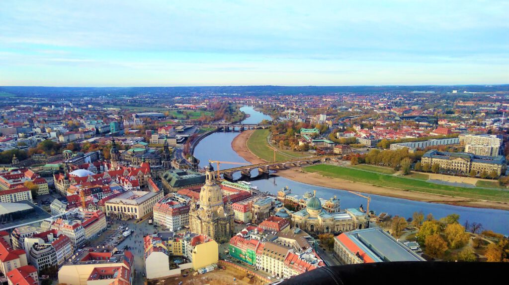 Ballonfahrt Dresden Fahrt Altstadt Frauenkirche Elbe